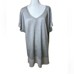 Lane Bryant Gray With Sheer Silver Material At Bottom And Neck Tunic Size 18-20